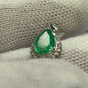 Platinum Emerald & Diamond Pendant